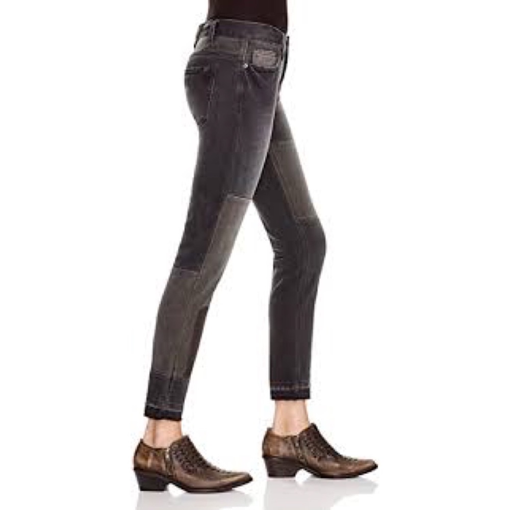 Free People Patched and Relaxed Skinny Camp Jean in Black
